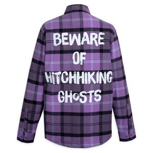 Hitchhiking Ghosts Glow-in-the-Dark Flannel Shirt for AdultsXL by Cakeworthy-NWT
